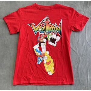 Voltron Tshirt Red Tee Mens Small Graphic Cartoon 80s 90s Animated
